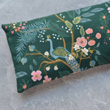 Weighted Eye Pillow in Peacock Garden Deep Teal Cotton