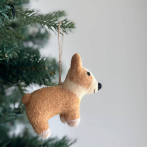 Felt Corgi Dog Ornament with Big BUTT