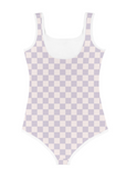 Toddler Lavender Checker Swimsuit