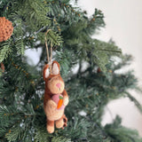 Felt Brown Bunny Holding A Heart Ornament