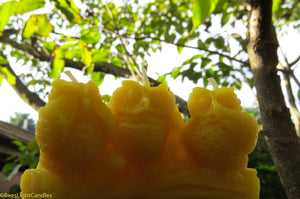 Three Wise Owls Beeswax Candle