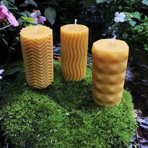 Modern Beeswax Pillar Candles