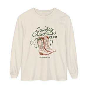 Cowboy Christmas - Comfort Colors Long Sleeve (Custom Text)