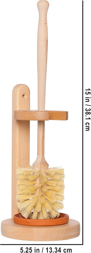 Beechwood Toilet Brush with Stand