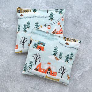 Balsam Fir Sachets in Christmas Winter Village Blue