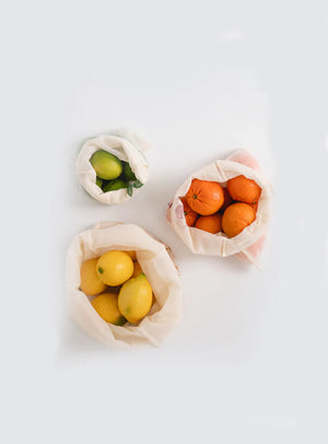 Organic Cotton Produce Bags Set of 3