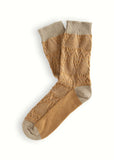 Link Collection - Criss-Crossed Beige & Mustard Socks