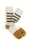 Marine Collection - Cotton Striped Olive Green Socks