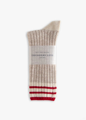 Nautical Turn Collection - Oceanside Beige Socks