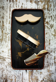 Wooden Beard Brush - Mustache Shape