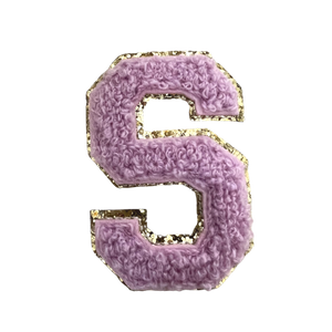 Lilac Letter Chenille Patch