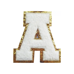 White Chenille Letter Patch