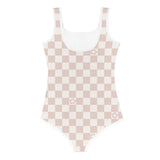 Toddler Tan Checkered Swimsuit