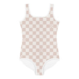 Toddler Tan Checkered Swimsuit