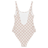 Tan Checkered Swimsuit