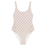 Tan Checkered Swimsuit