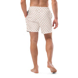 Mens Tan Checkered Trunks