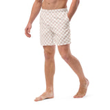 Mens Tan Checkered Trunks