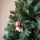 Felt Ornament - Jack Russell Dog with Red Hat