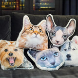 Custom Pet Photo Pillow, Custom Pet Face Pillow, 3D Portrait Pillow