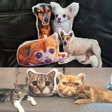 Custom Pet Photo Pillow, Custom Pet Face Pillow, 3D Portrait Pillow