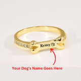 Dog Bone Shaped Ring | 925 Sterling Silver or 925 Gold Plated