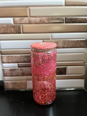 Glass snow globe tumbler