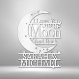 Moon and Back Monogram - Steel Sign - AlexEcomStore