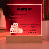 To My Amazing Son From Mom | Acrylic Night Light