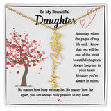 To My Beautiful Daughter | Birth Flower Name Necklace - AlexEcomStore