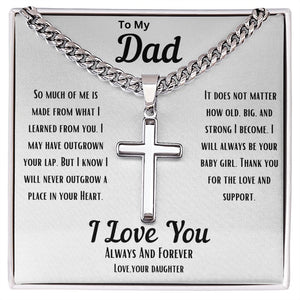 To My Dad | Cuban Chain With Cross - AlexEcomStore