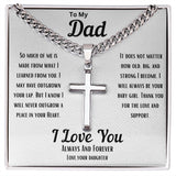 To My Dad | Cuban Chain With Cross - AlexEcomStore