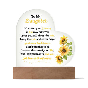 To My Daughter Acrylic Night Light