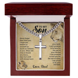 To My Son | Artisan Cross Necklace On Cuban Chain