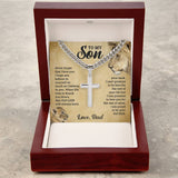 To My Son | Artisan Cross Necklace On Cuban Chain