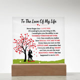 "To The Love Of My Life" Acrylic Night Light Decor - AlexEcomStore