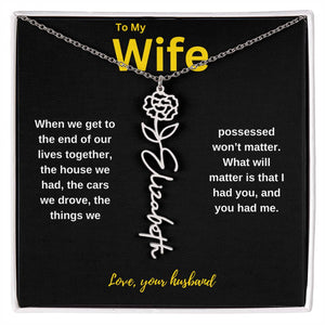 Wife | Flower Name Necklace - AlexEcomStore