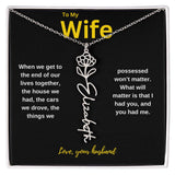 Wife | Flower Name Necklace - AlexEcomStore